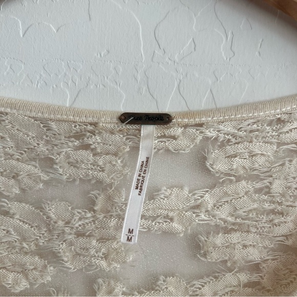 Free People Floral Textured Sheer Lace Pullover top - Picture 7 of 8